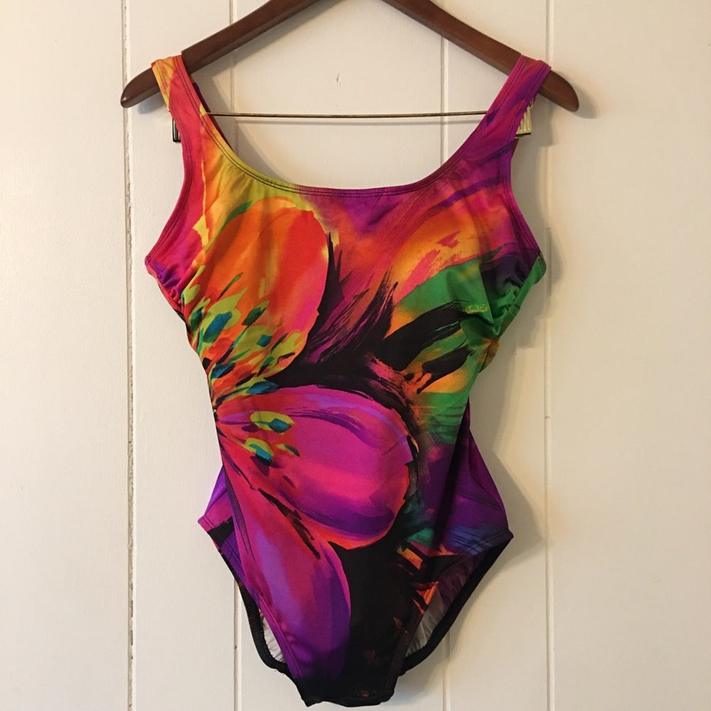 St Johns Bay Floral One Piece Swimsuit. Size 12